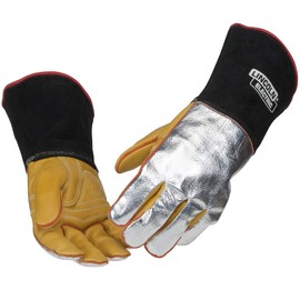 Lincoln Electric Heat Resistant Welding Gloves |Aluminized Reflective Hand | XL | K2982-XL,Black, Yellow