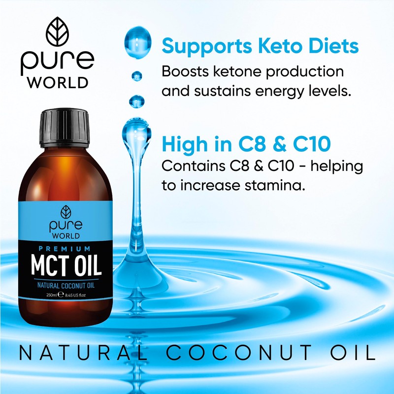 Pure World Natural MCT Coconut Oil 250ML 100% Pure and