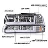 CNNELL LED Headlights Assembly Compatible with Chevy Silverado 1999-2002/Fit Suburban