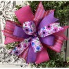 Handmade 10" Spring Wreath Bow, Easter Lantern Bow - Pink