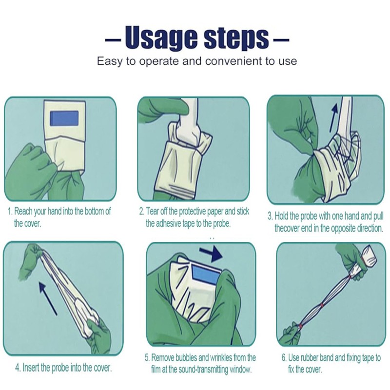 JZRYL Ultrasound Probe Cover - Latex-Free Sterile Disposable Clear, 5