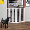 ZJSF Freestanding Indoor Dog Gate for House Foldable Wood White