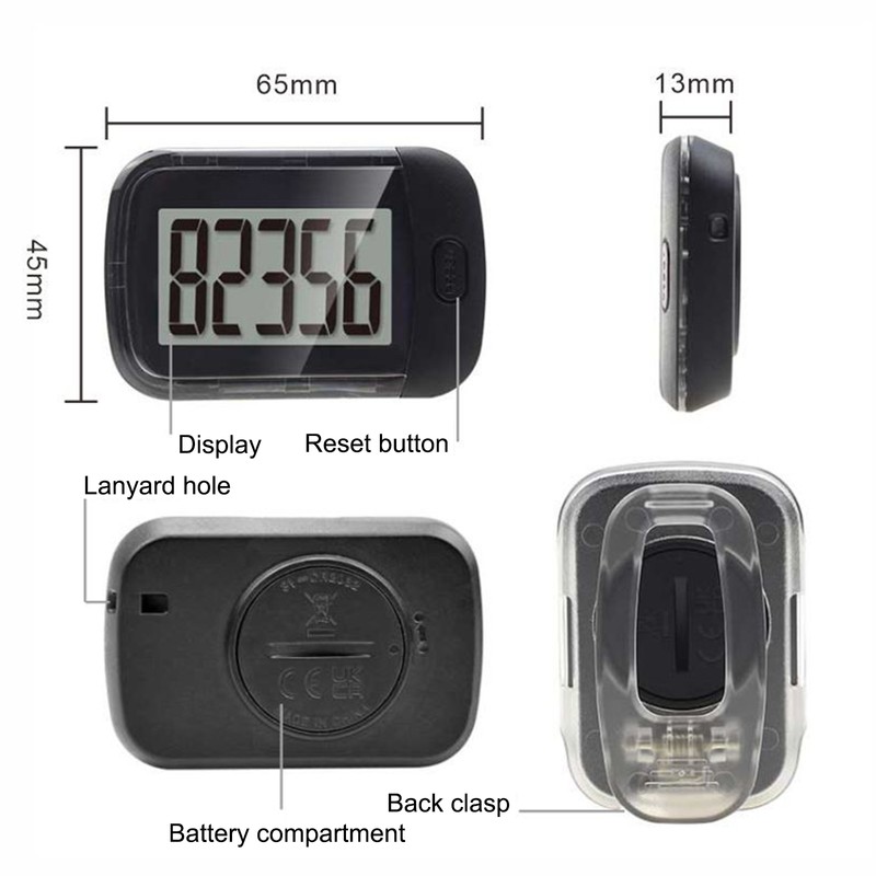 Pedometer with Lanyard 7 Days Memory Steps Burning Calories Walking