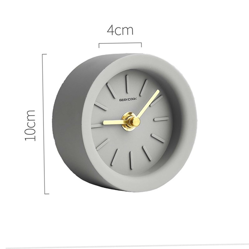 ORFOFE 1pc Industrial Style Mute Clock Light Grey Desktop Clock