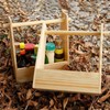 Outdoor Wood Seasoning Storage Basket with Handle Picnic Condiments BBQ