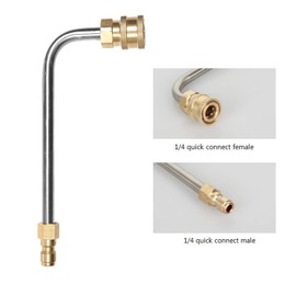 Sooprinse Washer Gutter Cleaner Attachment,Pressure Washer Gutter Rod for Lance/Wand 1/4 Inch Quick Connect,90 Degrees Curved Rod (7 inch)