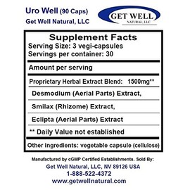 URO-Well (90 Capsules) - Concentrated Herbal Blend- Dietary Supplement
