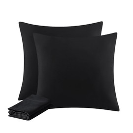 Aisbo Cushion Cover 50 x 50 cm, Set of 2 – Cushion Covers 50 x 50 cm Black with Soft Microfibre Zip, 50 x 50 cm Pillow Cover