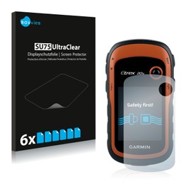 Savvies 6 x screen protectors compatible with Garmin eTrex 20 x screen protector film, ultra transparent.