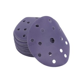 Partuto 50 Pcs 6" 15 Hole 600 Grit Universal Sanding Discs - Hook and Loop Sandpaper - Paper Base,Ceramic Purple