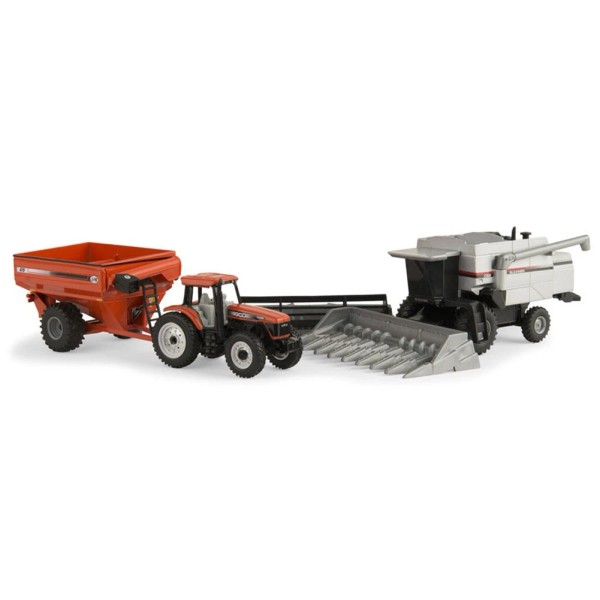 Ertl 1/64 Harvesting Set Gleaner C62 Combine AGCO DT200 J&M