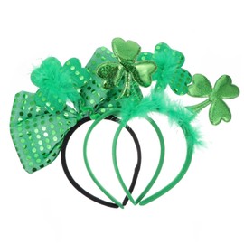 Parliky 1set Patrick's Day Sequin Bowknot Hairbands Green Party Hair Hoops Delicate Headdresses for Festive Celebrations for Costume Accessories