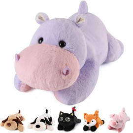 meowtastic Hippo Weighted Stuffed Animals - 22 Inch 4.5 Pounds Weighted Plush Hippo Stuffed Animals - Big Stuffed Hippo Weighted Plush Pillow - Cute Plush Toys Gifts for Kids & Adults (22" 4.5 lbs)