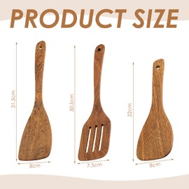 3-Teiliger Set Aus Holzspatel, 30 cm Spatel, Kochspatel, Holzspatel, Kochwerkzeuge, Holzküchengeschirrset, Hitzebeständiger Spatel.