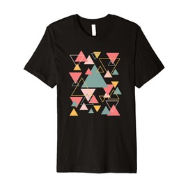 Geometric Triangle Pattern Modern Art Design Vintage Color Premium T-Shirt