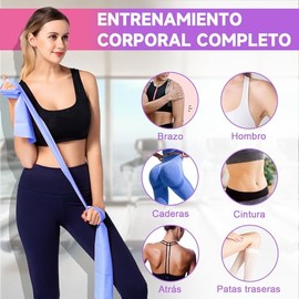 Eynshoo Bandas de Resistencia Deportivas, Paquete de 5 Bandas Elásticas de Fitness de TPE para Entrenamiento de Fuerza, Yoga, Pilates, Glúteos y Fitne