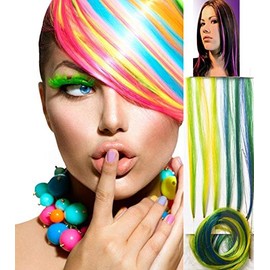 6 Non-Slip Human Hair Green Yellow Fixing Hat Cold. Includes fixings. Packaging Gift + 1 Sheet tattoo in Gift