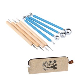 Ball Stylus Dotting Painting Tool Set,Ecjiuyi 8 Piece Sculpt Modeling Tools,Mandala Rock Painting Tools, Ceramics Doll Fondant Modeling, Paper Flowers, Embossing Pattern