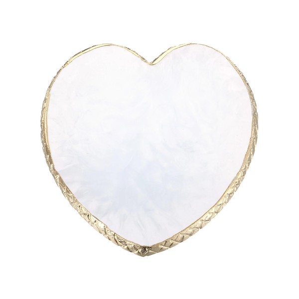 2 Pcs Gold Edge Heart Shaped Holder Display Board Resin