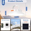 Grinsvalley 2Pcs Solar Tent Light 4500mAh Rechargeable 1700LM USB Camping