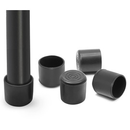 Uenhoy 20 Pcs 1" (25mm) PVC Chair Leg Caps Round Chair Leg Floor Protectors Black Furniture Leg End Caps