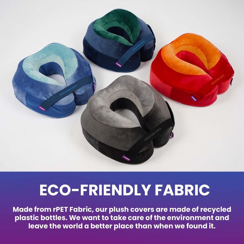 Cabeau Best Neck Pillow for Travel – Evolution Earth Deluxe
