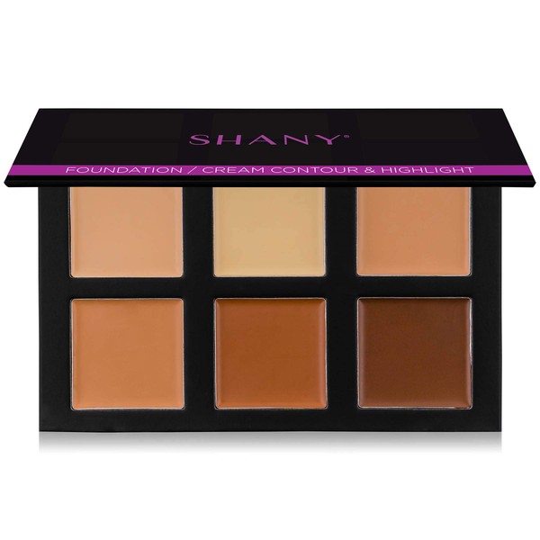 SHANY Foundation Cream Contour & Highlight Makeup Palette with Mirror