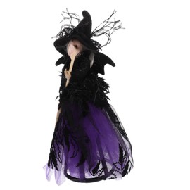 Warmhm Witch Tree Decoration Adorable Witch Decor Lovely Witch Doll Witch Doll Adornments Tree Topper Witch Doll Halloween Accessory Halloween Witch Ornament Party Decors Purple Rope