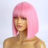 WTHCOS Pink Wigs for Women Girls Short Straight Pink Bob