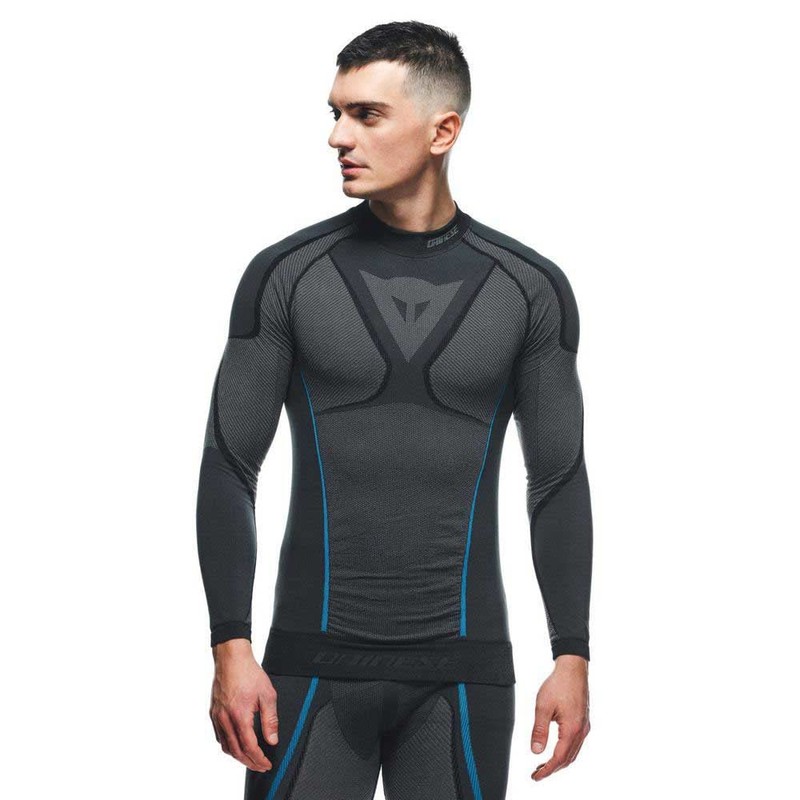 Dainese Dry LS, Maglia Termica Moto, Uomo, Nero/Blu, XL/X