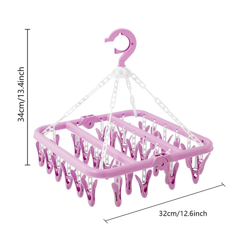 32 Clip Folding Hanger Drying Clip Multifunctional Windproof Hanger Socks