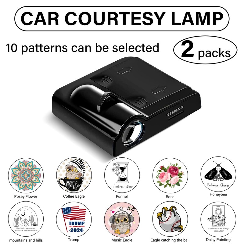 Car Door Lights Projector, 2PCS Car Door Projector Lights Wireless