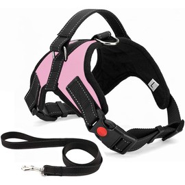 Musonic No Pull Dog Harness, Breathable Adjustable Comfort, Free Leash Included, for Small Medium Large Dog, Best for Training Walking (LightPink, S)