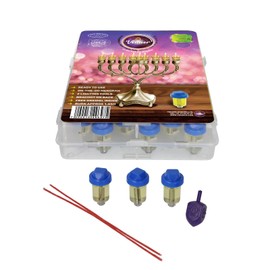 Vehaer 44 Prefilled Cups, 1.45 Burn, Hanukkah, Chanukah Oil, Olive Oil Ready to Use, Fits Most Menorah, FIts Candle Menorahs (Liquid Oil Small)