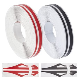 WEBEEDY Auto Pinstripe Tape Pin Striping Decals, Waterproof Pin Stripe Tape Emblems Trim, Car Body Decal Sticker, Home Decorations, 2 Rolls 980x1.2cm (Black, Red)