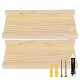 WIGUROE 2 Pcs Floating Shelf, 11.8" x 4.7" Wooden Shelves for Wall, Wall Storage Racks, Photo Wall Mounted Shelves for Bedroom, Living Room, Bathroom