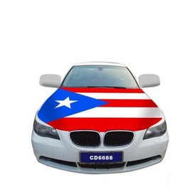 Universal Car Hood Cover with Country Flag Design All-Weather Protection Fits Cars SUVs (Puerto RICO)