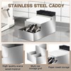 Mifoci 304 Stainless Steel Bar Caddy with 5 Compartments Silver