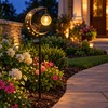 Solar Hummingbird Moon Garden Light – Crackle Glass LED Stake,