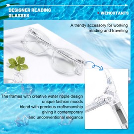 WEMOOTANTS Readers for Women 3.5 Stylish Clear Reading Glasses Round Designer Eye Glass Fashion 1.0 1.25 1.5 1.75 2.0 2.25 2.5 2.75 3.0 3.5 4.0 5.0 6.0 Transparent