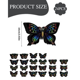 TPZORJX Pack of 24 Scratch Pictures Butterfly Scratch Paper Set Craft Scratch Paper Painting Art Children's Rainbow Scratch Paper for Children's Birthday Parties DIY Birthday Party