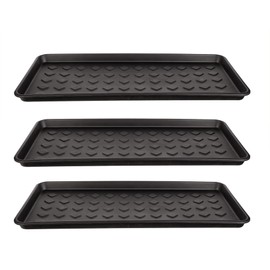 BigDean Set of 3 Shoe Drip Trays, Large Shoe Rack, Drip Tray for Shoes, 71.5 x 34.5 x 3 cm, Shoe Mat with Raised Edge, Shoe Drip Tray for Rain, Autumn and Winter, Made in EU