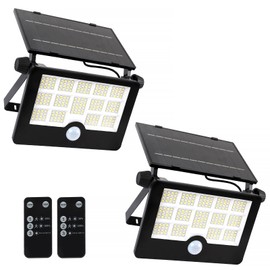 Eontim Solar Flood Light, 232 LEDs Bright Motion Sensor Outdoor Lights, Dusk-to-Dawn Solar Powered Security Light for Yard, Patio, Driveway, Garden, 2 Pack