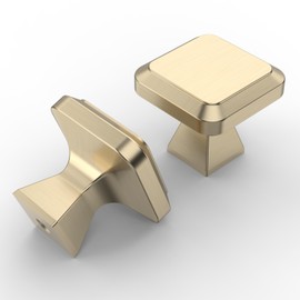 Asidrama 10 Pack Brushed Brass Kitchen Cabinet Knobs Gold Dresser Knobs Drawer Knobs Cabinet Hardware Zinc Knobs for Dresser Drawers