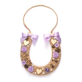 LParkin Wedding Horseshoe Wedding Horseshoe Horseshoe Gift Bridal Horseshoe Wedding Gift Lucky Horseshoe Bride Gift Purple