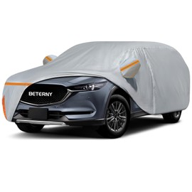 BETERNY Car Cover for 2012-2025 Mazda CX-5/CX5, Waterproof Custom-fit All Weather Sun Rain UV Snow Dust Protection Windproof Outdoor CX5 Full Car Cover with Door Zipper & Cotton Lining-Gray