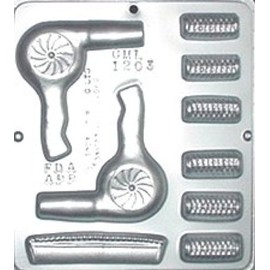 Hairdresser Set Blow Dryer Chocolate Candy Mold 1203