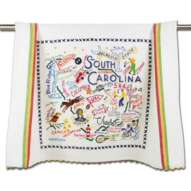 Catstudio South Carolina Dish Towel - U.S. State Souvenir Kitchen and Hand Towel with Original Artwork - Perfect Tea Towels for South Carolina Lovers, Travel Souvenir