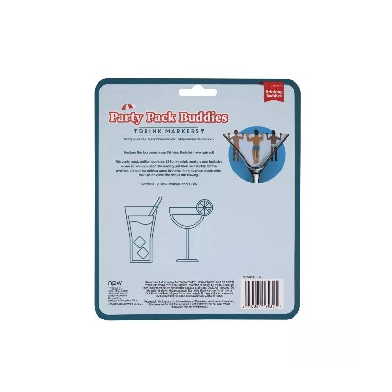 Drinking Buddies Party Pack Buddies Drink Markers Lot Of 12