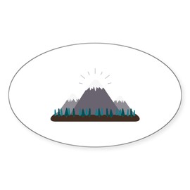 CafePress Mountain Range Sticker Oval Car Bumper Sticker